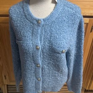 American Eagle Women's XXL Blue Cardigan Sweater Classic Warm Winter Buttons